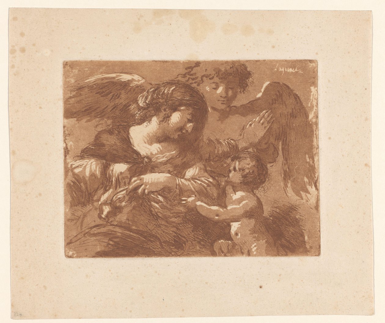 Mère avec enfant et un ange gardien - Jean Jacques II Lagrenee
