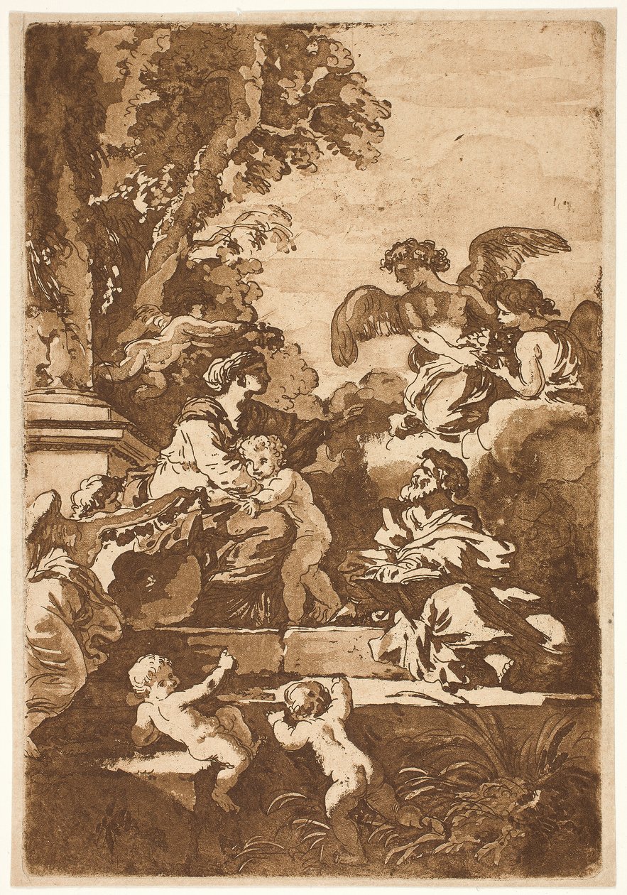 Sainte Famille avec les anges - Jean Jacques Lagrenee