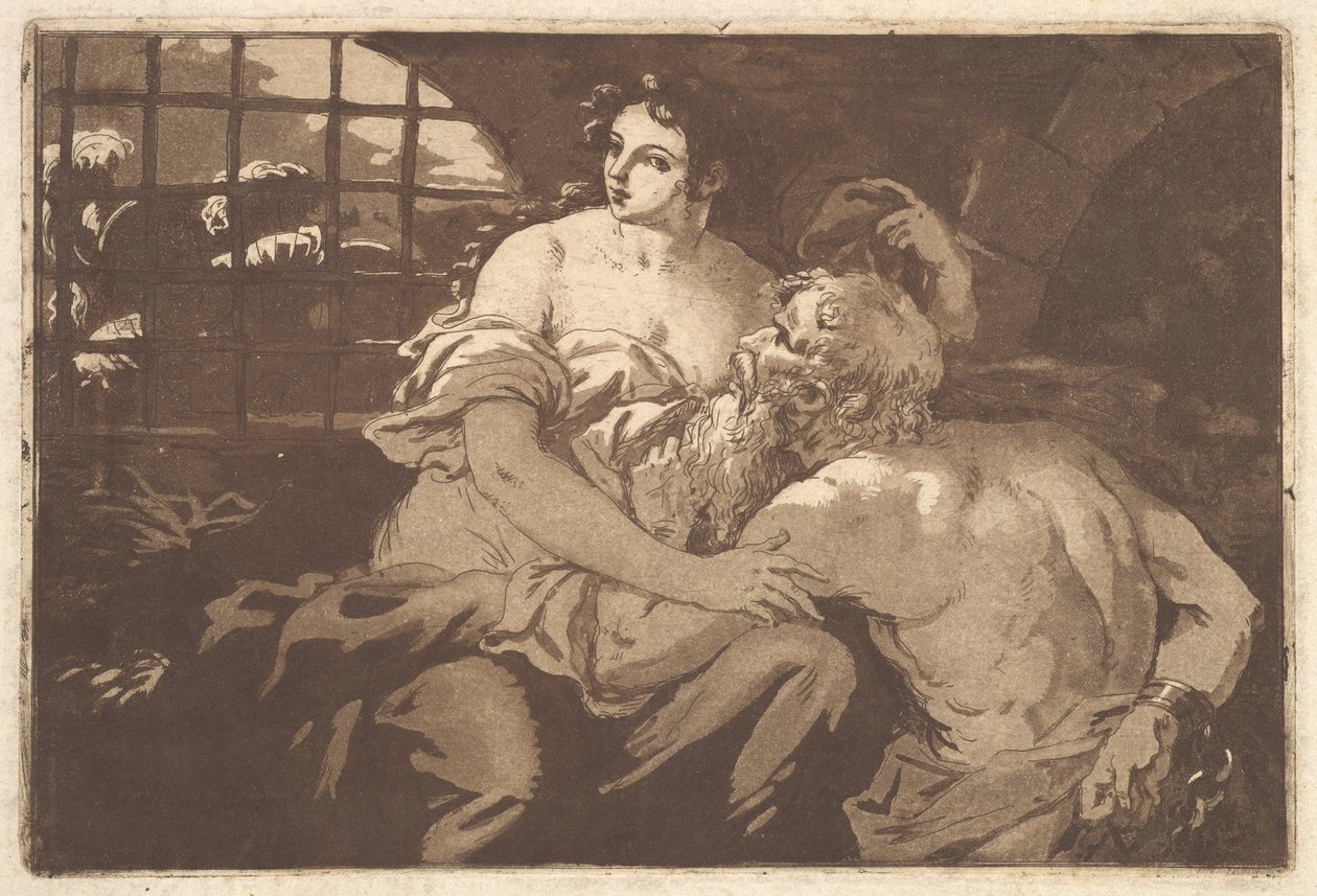 La charité romaine, dans un album contenant Recueil de Compositions par..., 1782-1821 - Jean Jacques Lagrenee