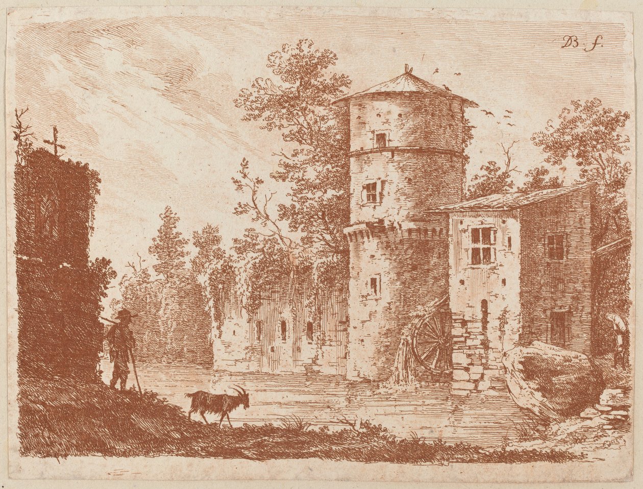 Ancienne Tour à un Moulin à Eau - Jean Jacques de Boissieu