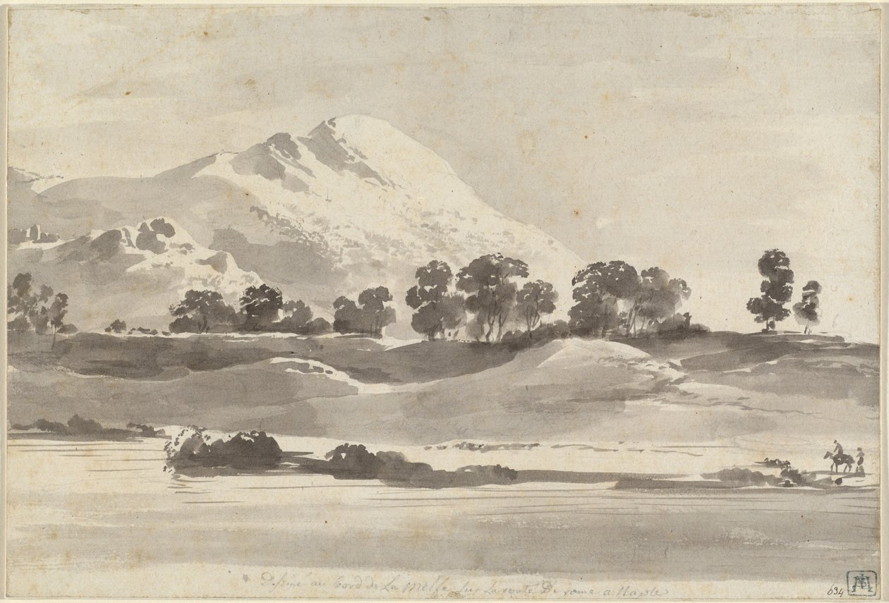 Mont Caire depuis la rivière Melfa - Jean Jacques de Boissieu