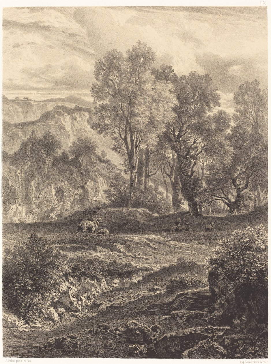 Paysage avec moutons - Jean Joseph François Bellel