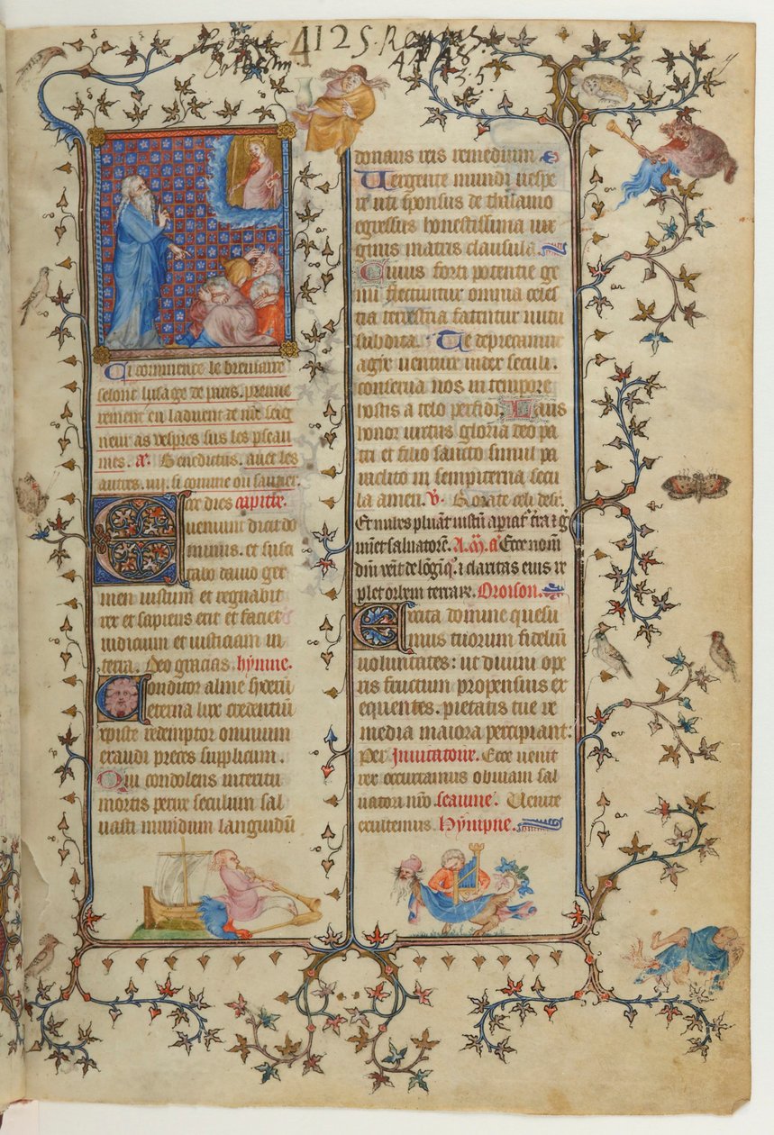 Page du Bréviaire de Charles V : Isaïe annonçant la venue du Messie, avec l