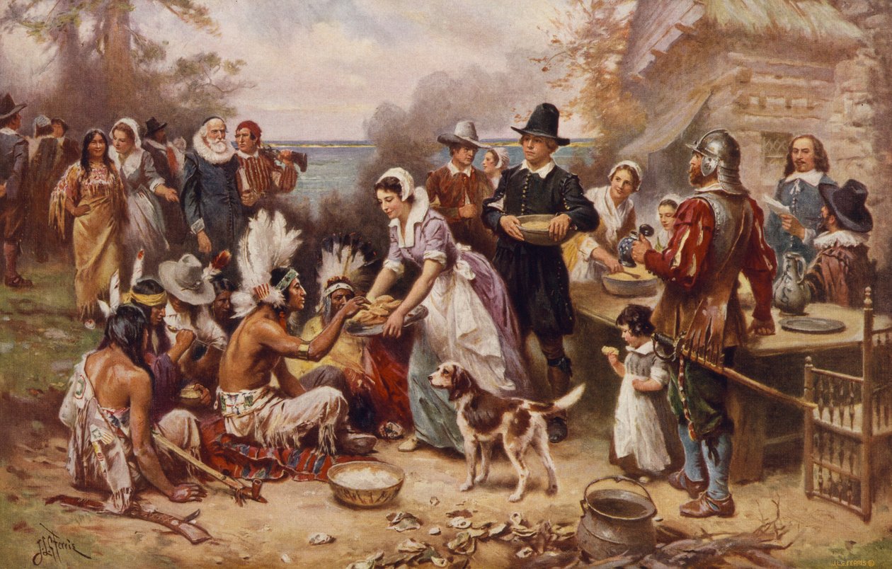Le premier Thanksgiving 1621, c.1932 - Jean Leon Gerome Ferris