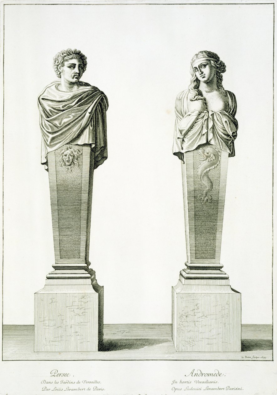 Sculptures représentant Persée et Andromède par Louis Lerambert à Versailles - Jean Lepautre