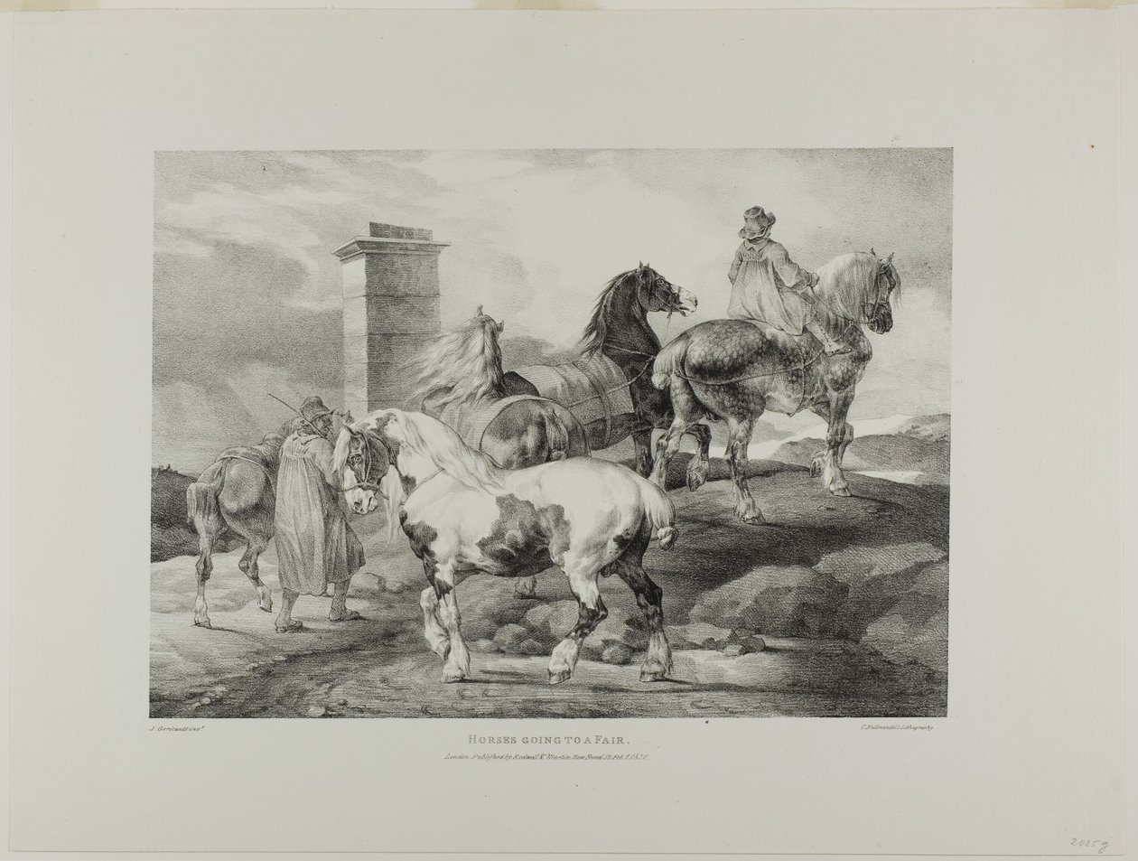Chevaux allant à la foire, planche 3 de divers sujets dessinés d