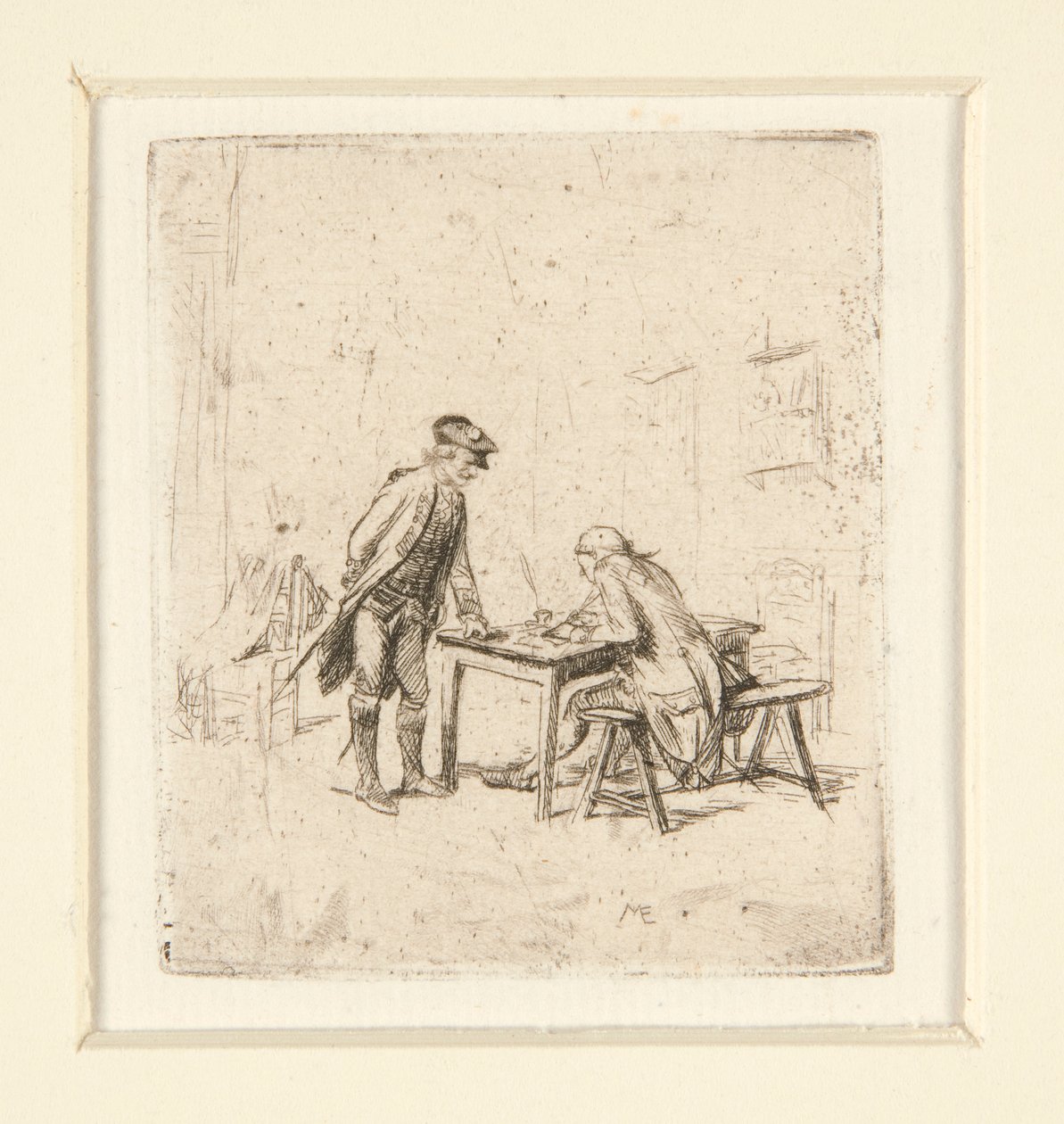 a Le Rapport b Arlequin - Jean Louis Ernest Meissonier