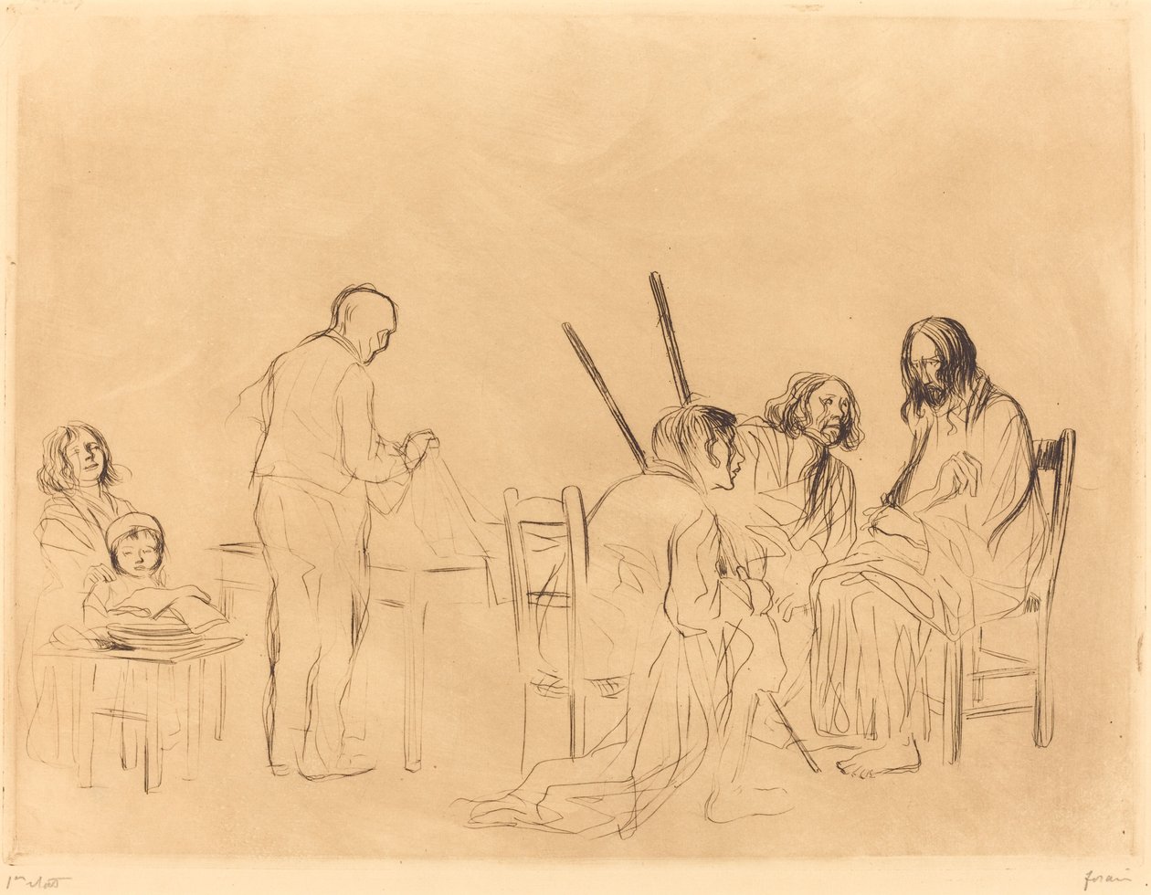 Avant le souper à Emmaüs (première planche) - Jean Louis Forain