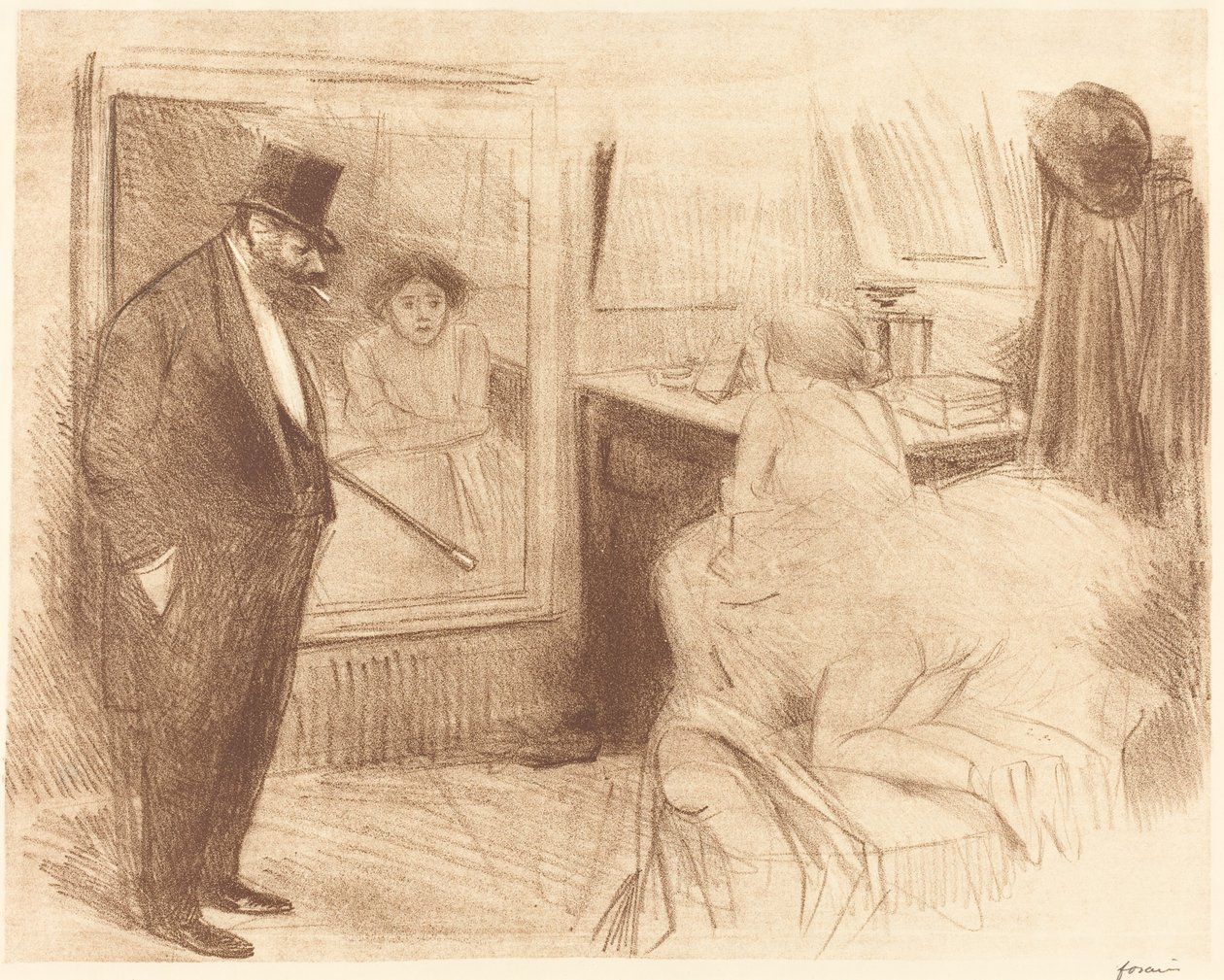 La loge de la danseuse (deuxième planche) - Jean Louis Forain