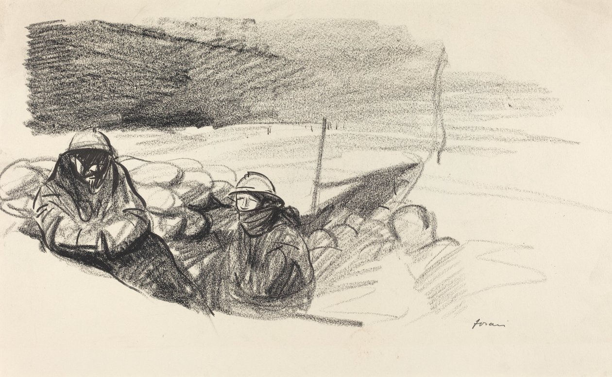 Deux soldats dans une tranchée, vers 1914-1919 - Jean Louis Forain
