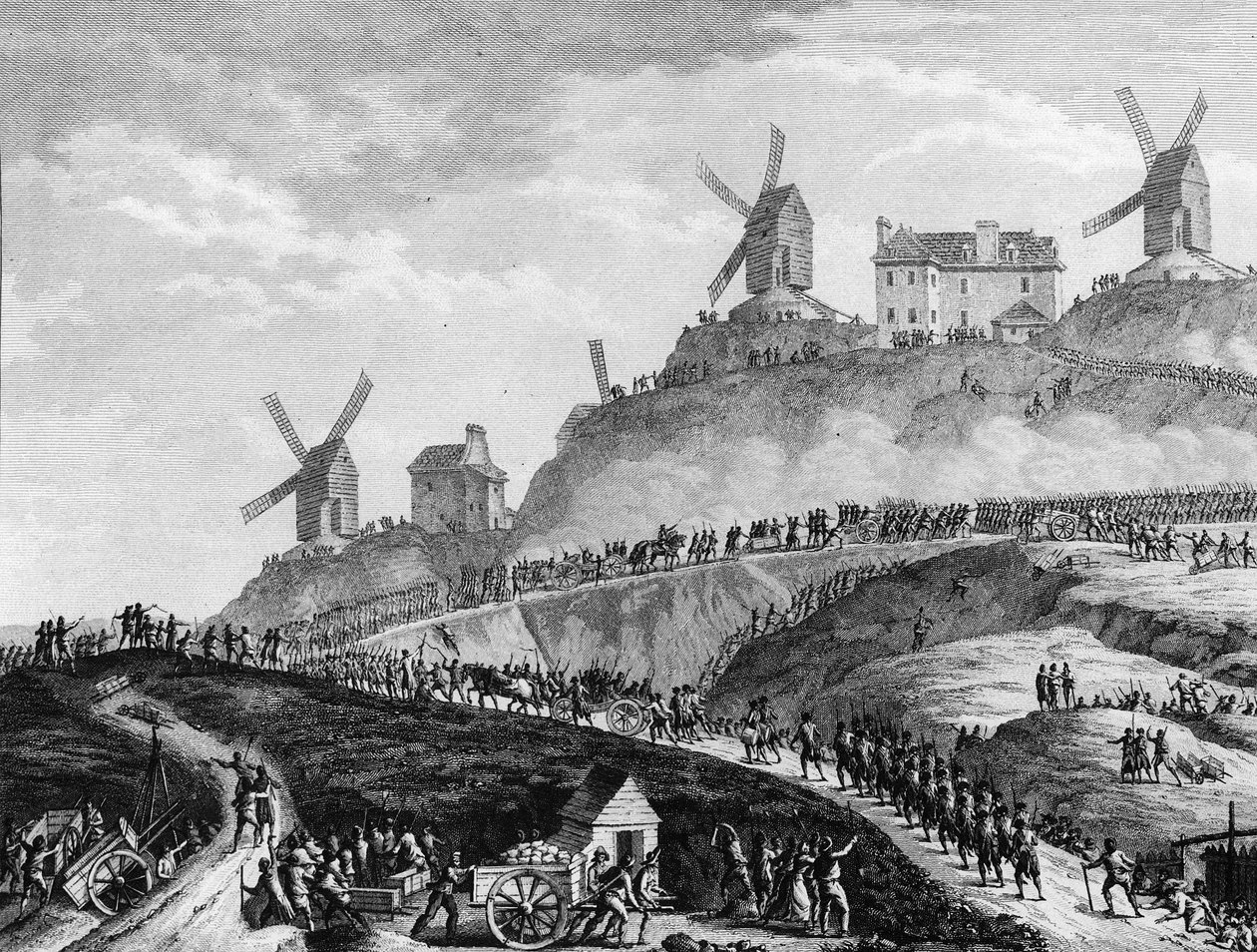 Révolution française : Canons de Paris aux portes de Montmartre le 15 juillet - Jean Louis II (after) Prieur