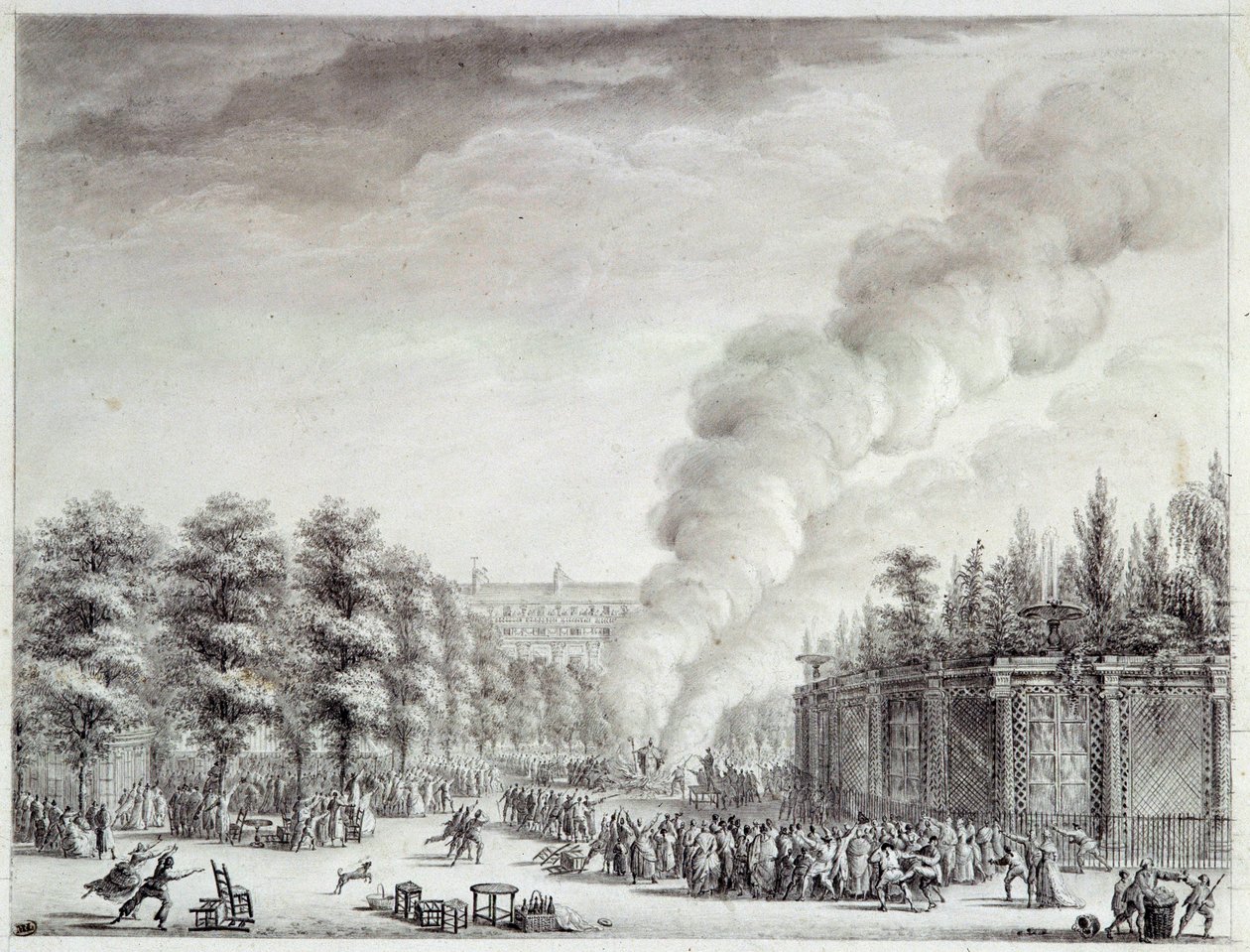 Révolution française : « Modèle du Pape brûle au Palais-Royal, 6 avril - Jean Louis the Younger Prieur