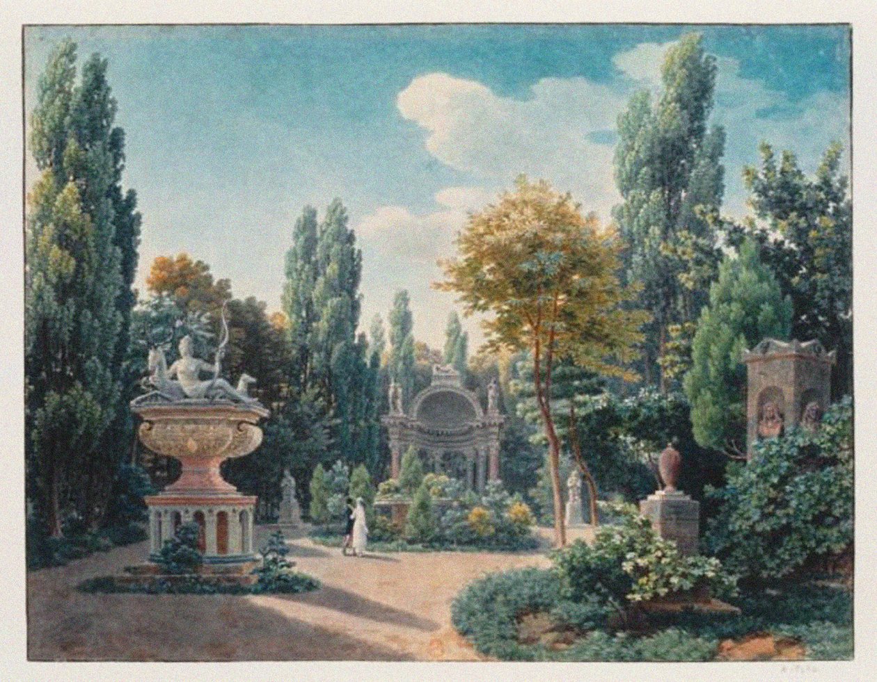 Monument de Diane de Poitiers dans le Jardin du cloître des Petits-Augustins, 1815 - Jean Lubin Vauzelle
