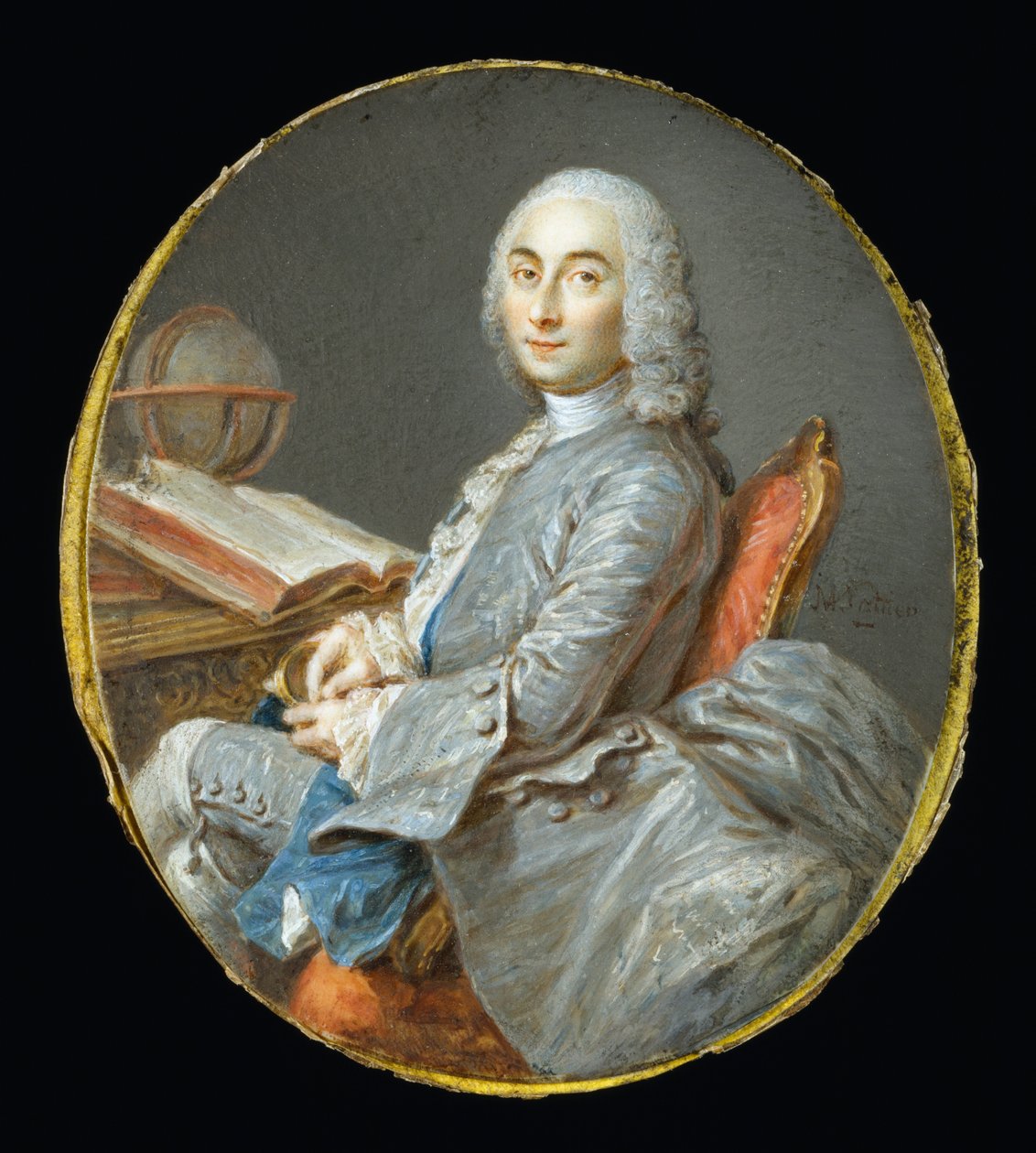 Miniature Portrait of César François Cassini de Thury - Jean Marc Nattier
