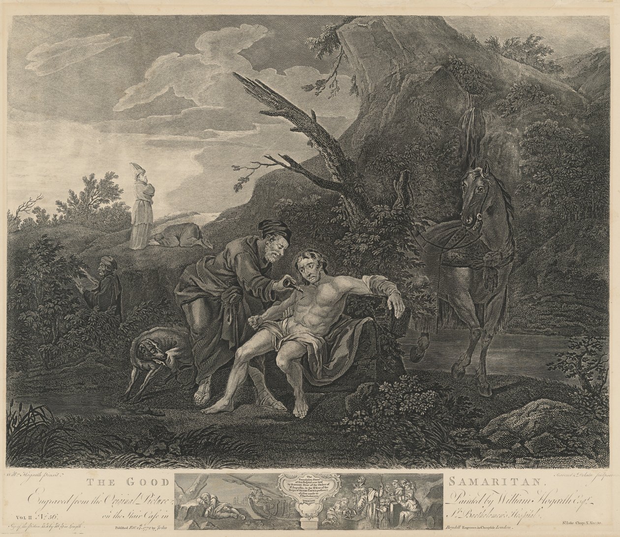 Le Bon Samaritain - Jean Marie Delatre and Simon Francois Ravenet I after William Hogarth
