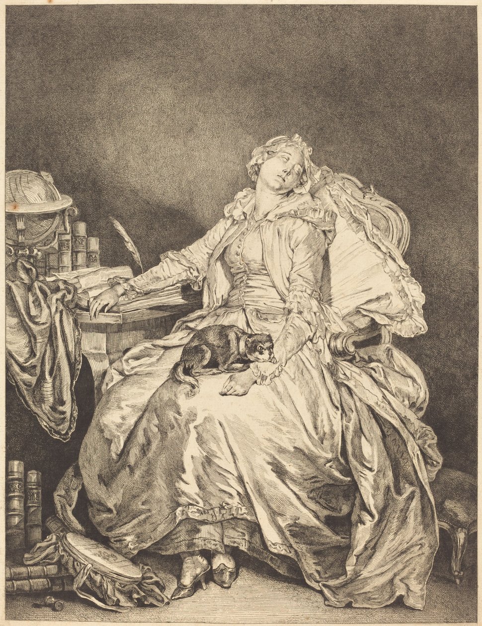 La philosophie endormie - Jean Michel Moreau after Jean Baptiste Greuze
