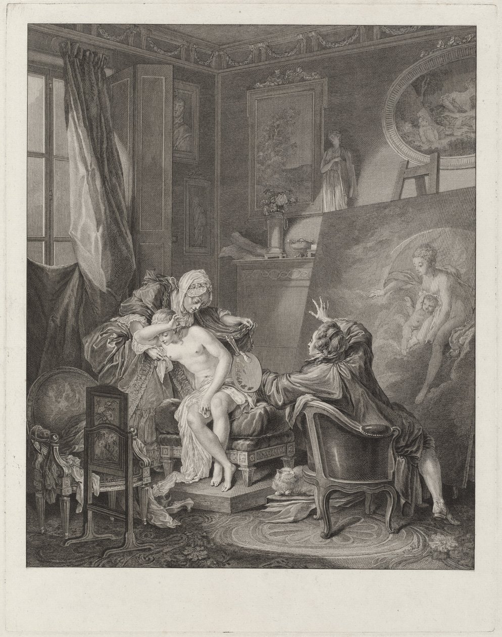 Le modèle honnête - Jean Michel Moreau and Jean Baptiste Blaise Simonet after Pierre Antoine Baudouin