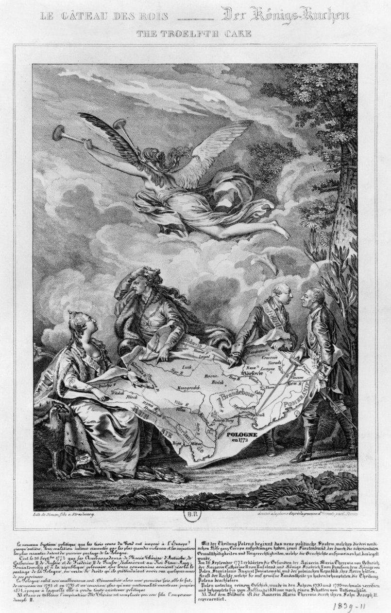 Le Gâteau des Douze, première partition de la Pologne le 26 septembre 1772, gravé par Noël Le Mire (1724-1800) - Jean Michel the Younger Moreau