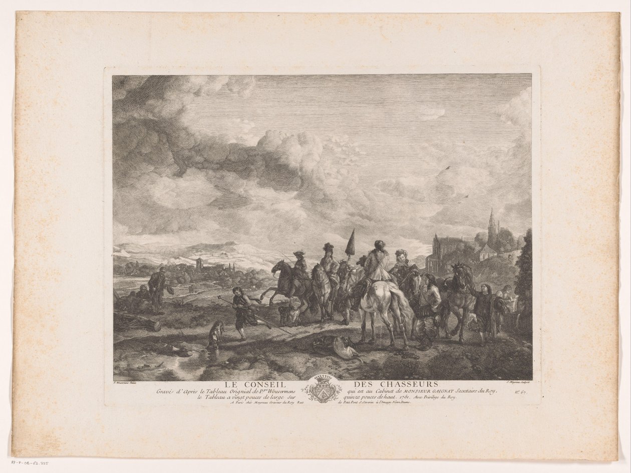 Chasseurs se reposant dans un paysage - Jean Moyreau