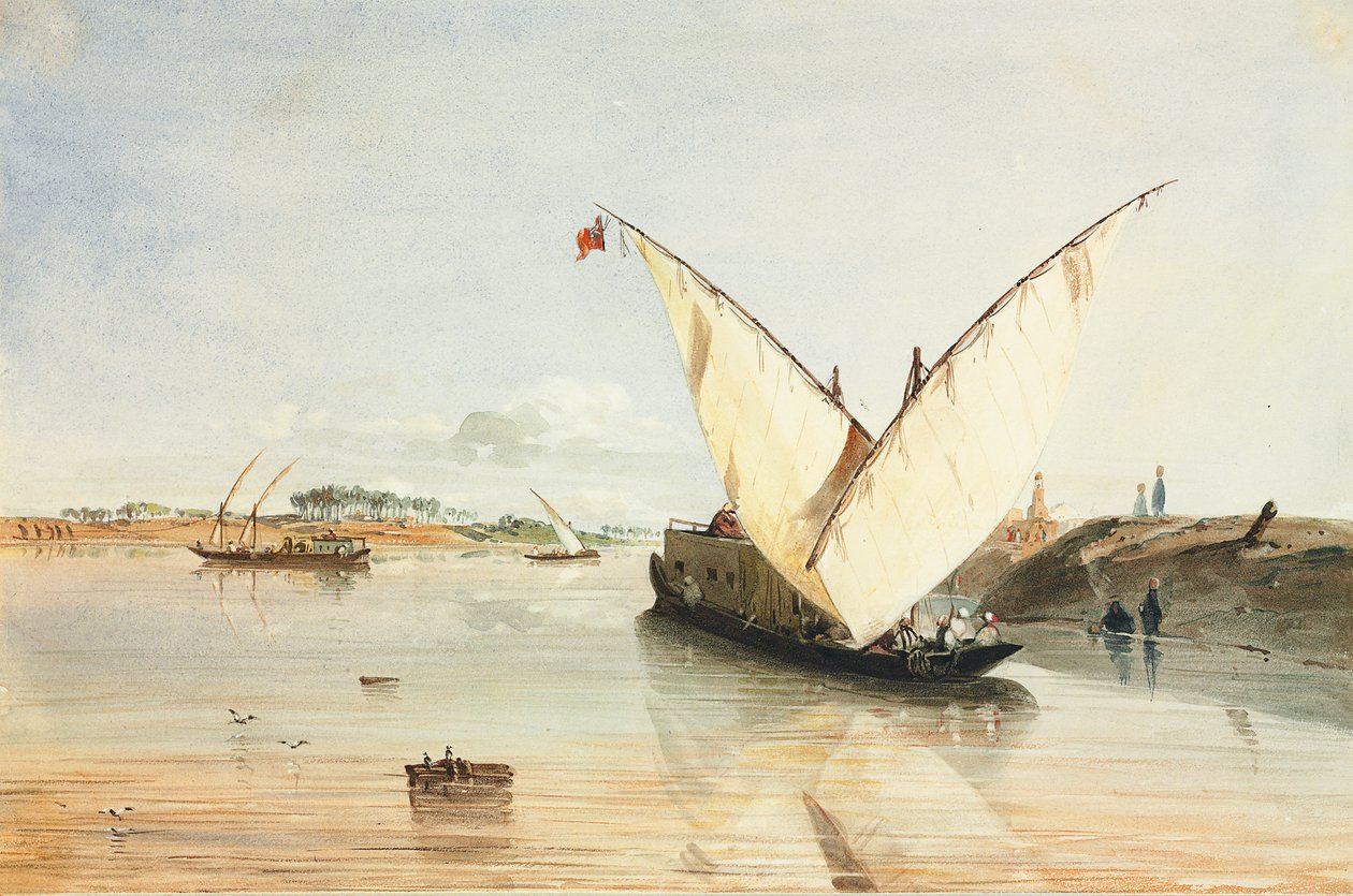 Bateau sur le Nil - Jean Nicolas Henri de Chacaton