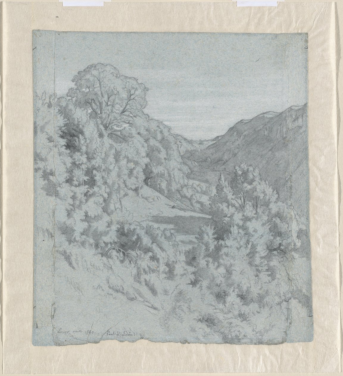 Arbres ensoleillés dans une vallée près de Lacoux - Jean Paul Flandrin
