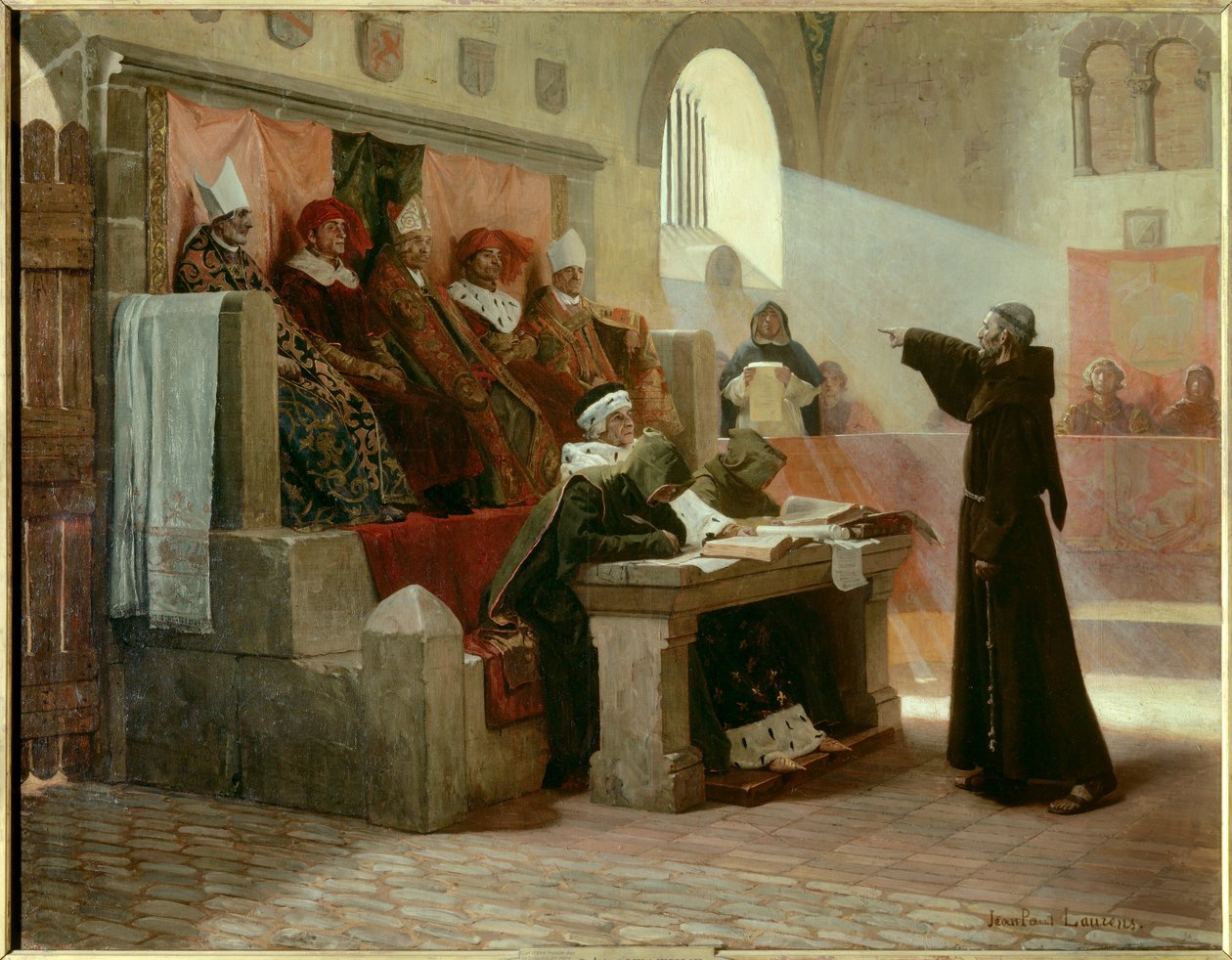 Inquisition albigeoise : Bernard Délicieux pendant son procès - Jean Paul Laurens