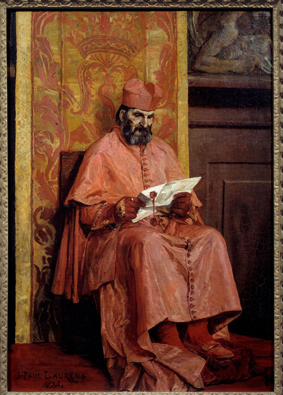 Le Cardinal. Peinture de Jean Paul Laurens (1838-1921) - Jean Paul Laurens