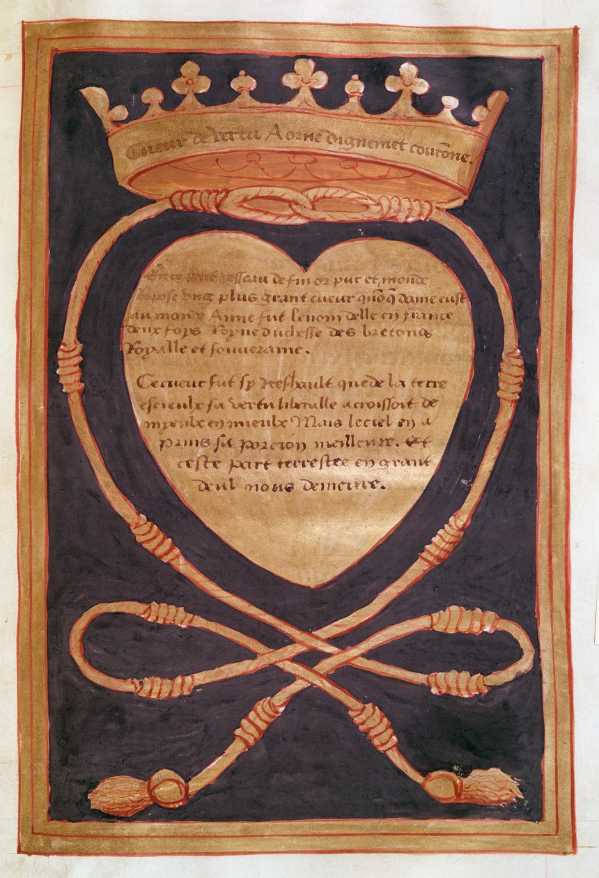 Fol. 61r Le cœur couronné de courage, du compte rendu des funérailles d