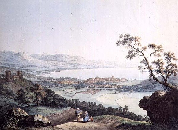 Vue de Genève depuis Saconex en Savoie, gravée par Jean Philippe Linck II (1770-1812) et Jacob Philippe Hackert (1737-1807) - Jean Philippe II (after) Linck