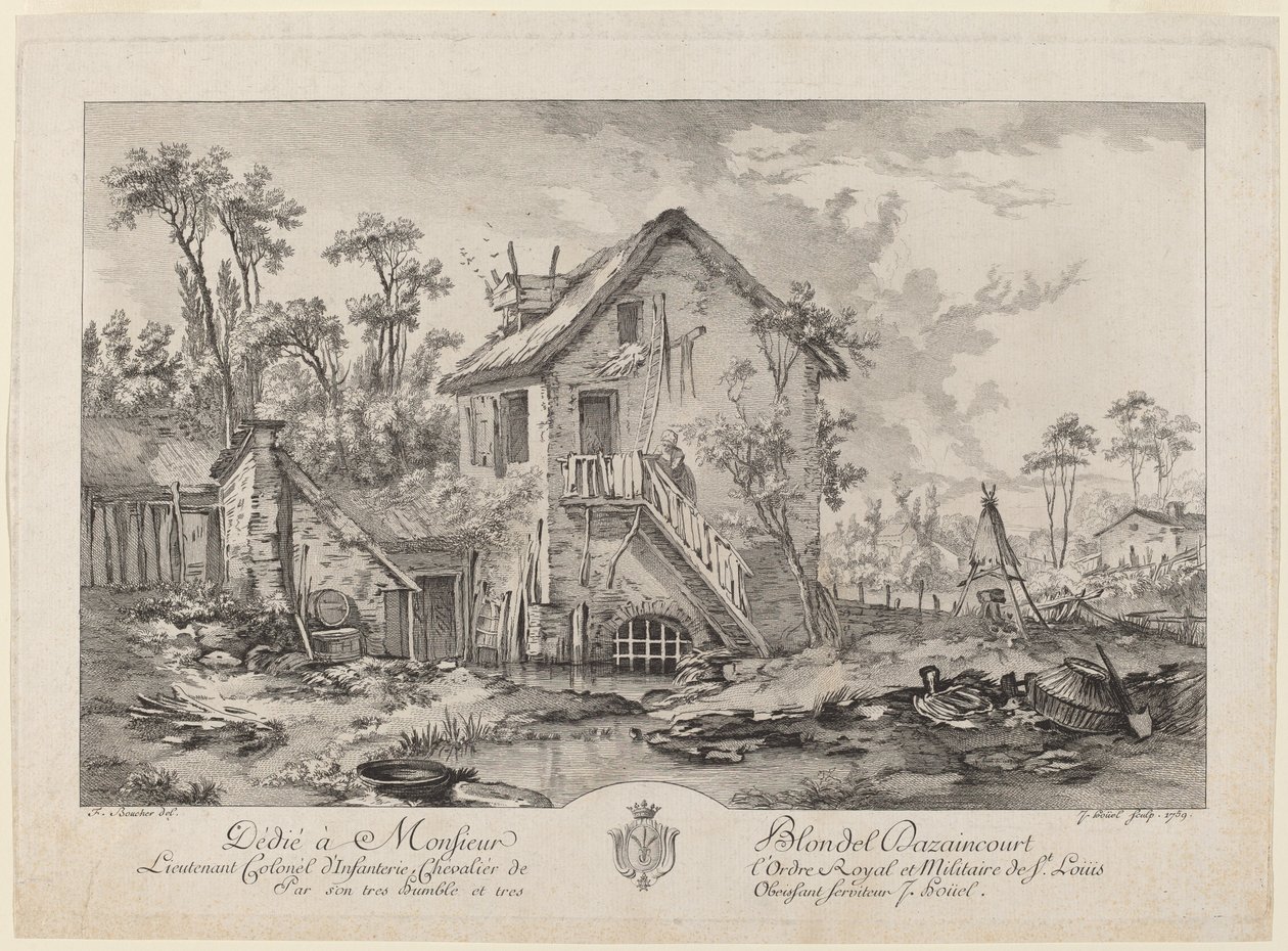 Cour de ferme - Jean Pierre Louis Laurent Hoüel after François Boucher
