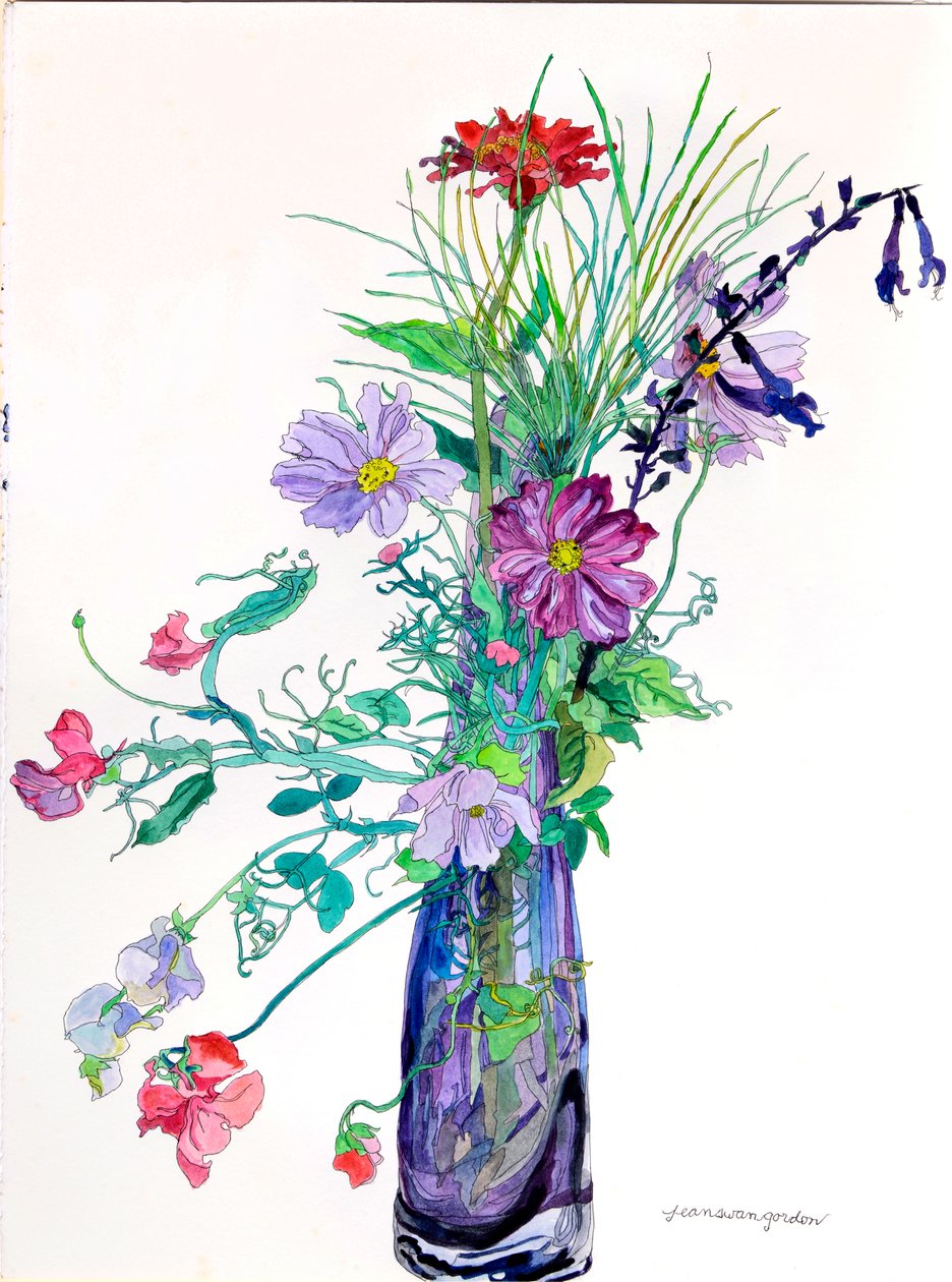 Jerrys vase, 2010 (aquarelle et encre sur papier) - Jean Swan Gordon