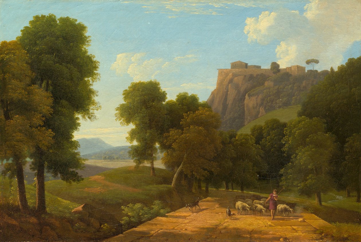 Berger avec son troupeau, vers 1820 - Jean Victor Bertin