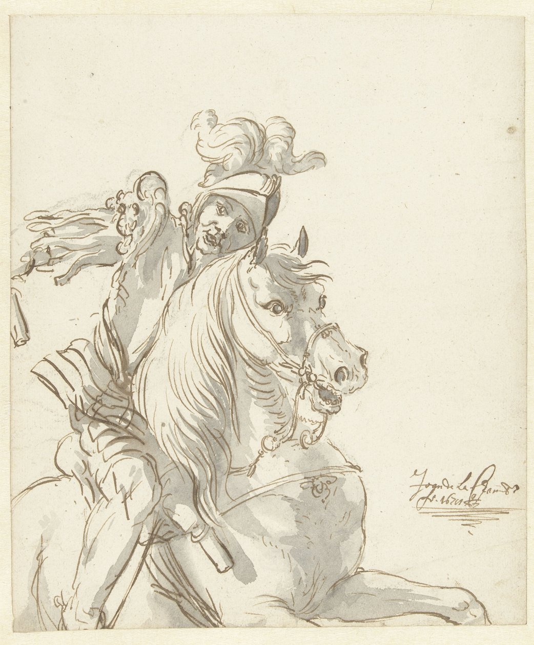 Soldat romain à cheval - Jean de la Chambre