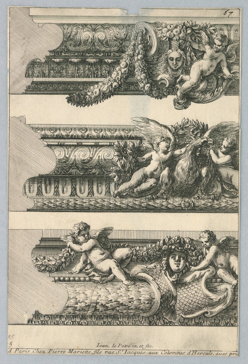 Design pour cadres peints, de "Bordures de Tableau" - Jean le Pautre