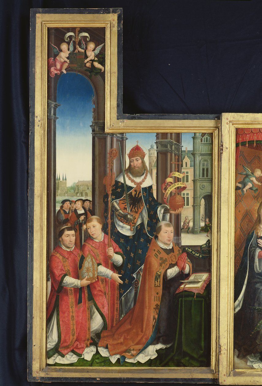 Polyptyque de la glorification de la Sainte Trinité, panneau représentant des abbés - Jean the Elder Bellegambe