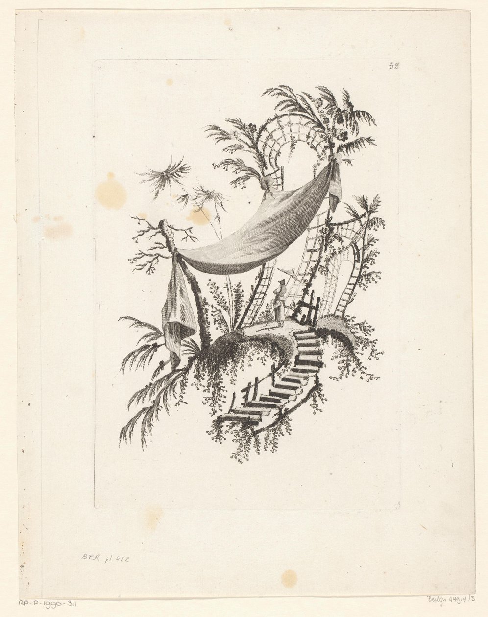 Figure avec parasol sous une tente - Jeanne Deny