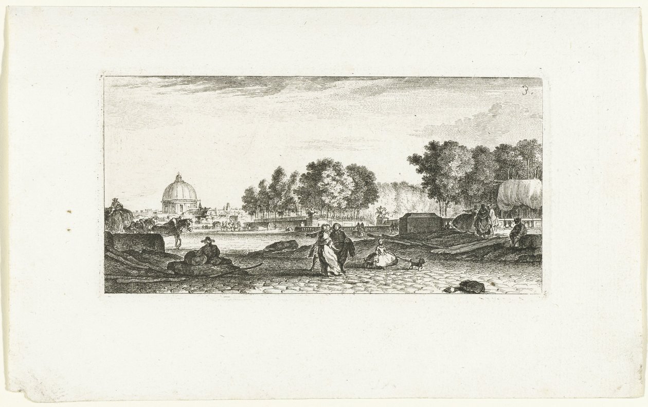 Vue du Dôme des Invalides à Paris (Vues de Paris, Gezichten op Parijs) - Jeanne Françoise Ozanne