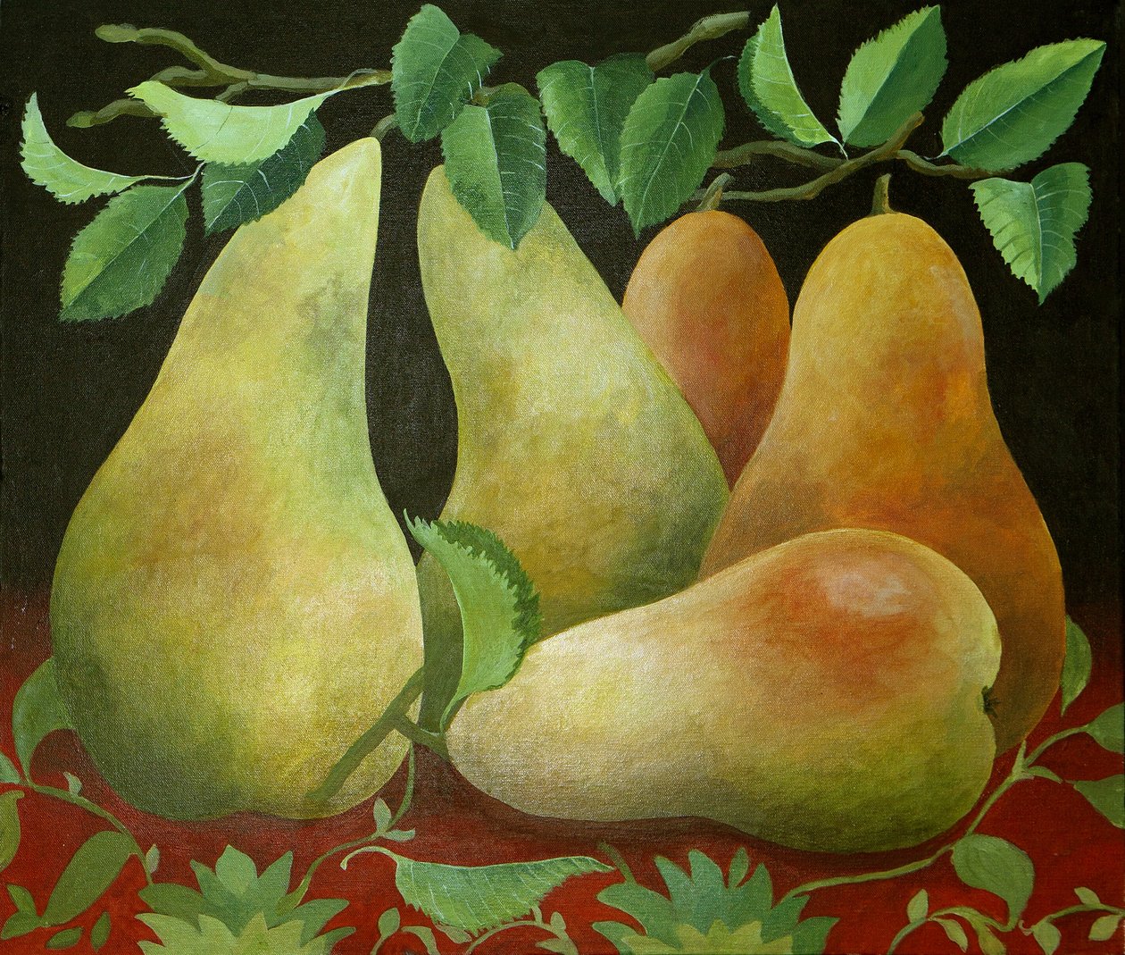 Poires, 2014 (acrylique sur toile) - Jennifer Abbott