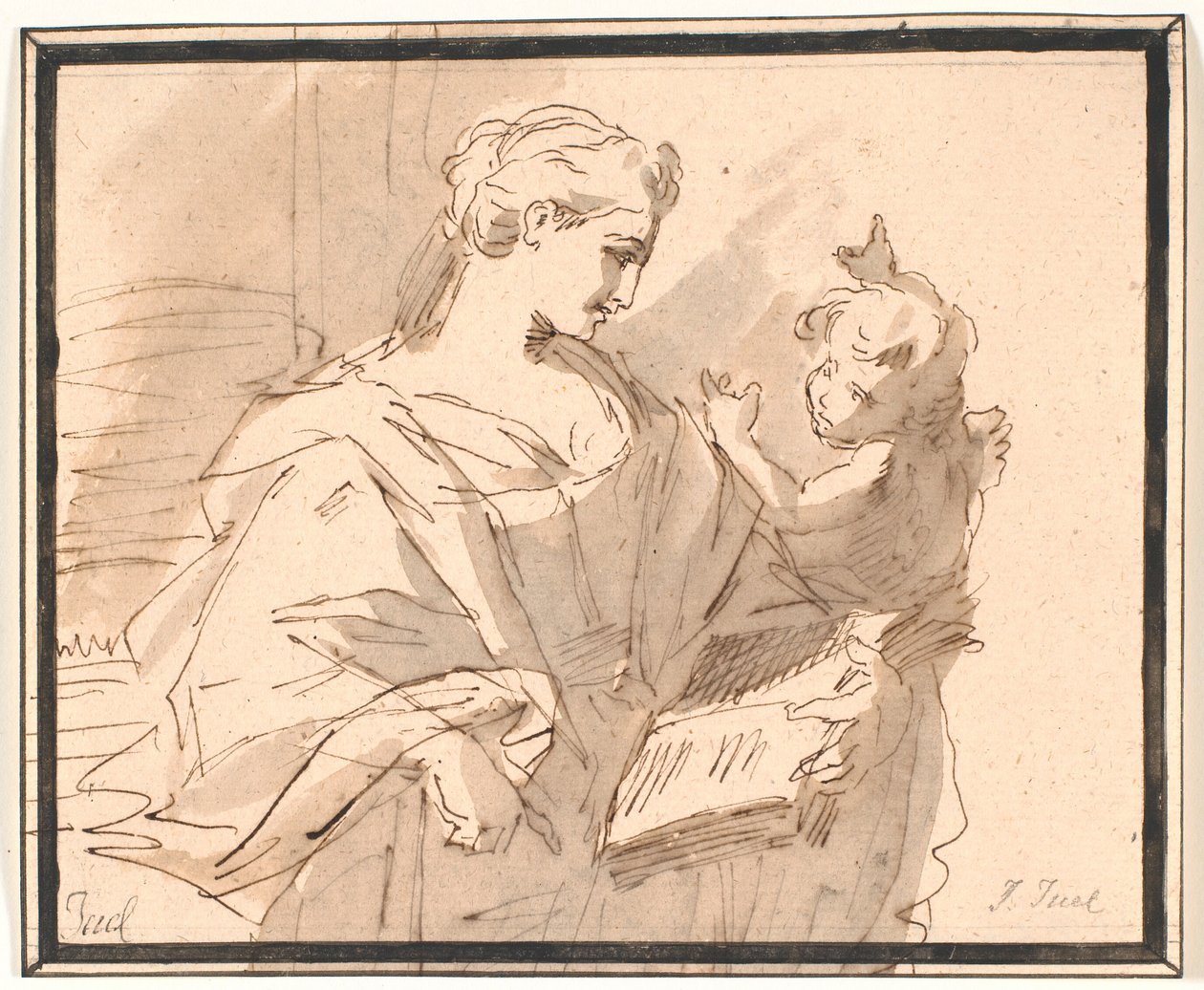 Une sainte avec un livre et un putto - Jens Juel