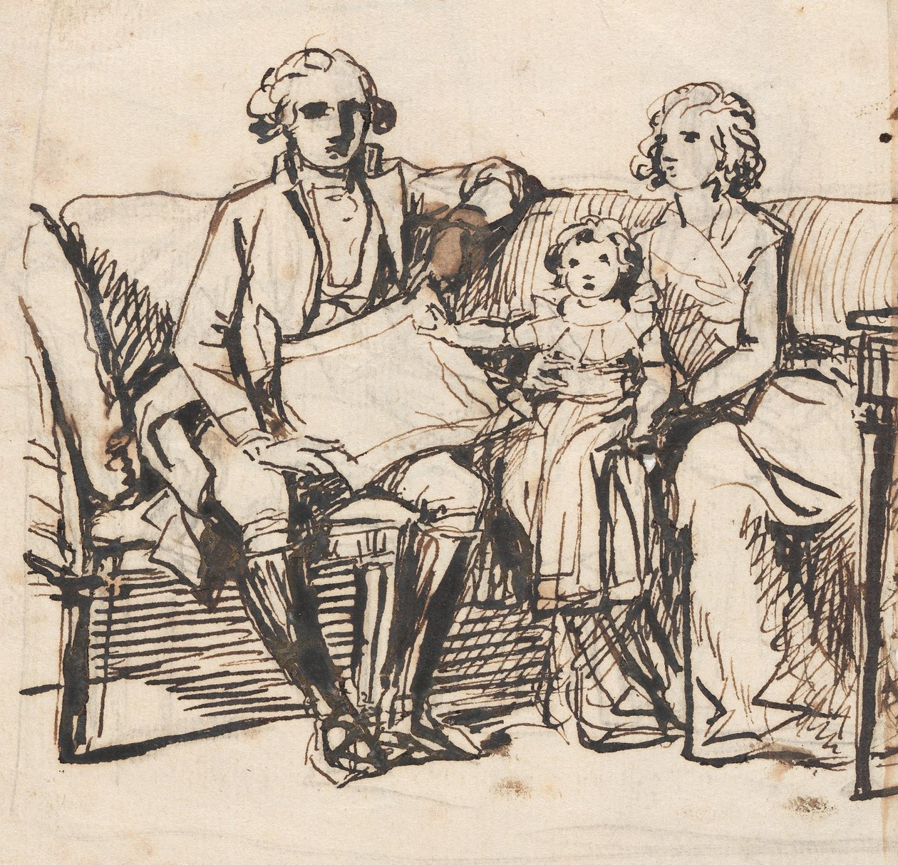 Études pour « Peder Anker, son épouse Anna Elisabeth, née Cold, et leur fille Karen » - Jens Juel