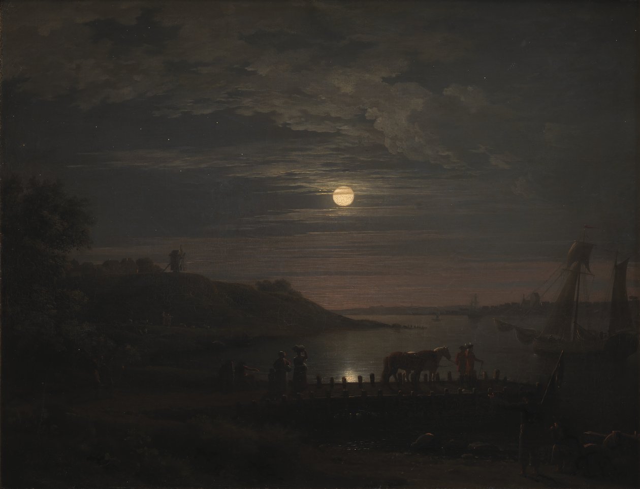 La traversée du Petit Belt à Snoghøj. Lever de lune - Jens Juel