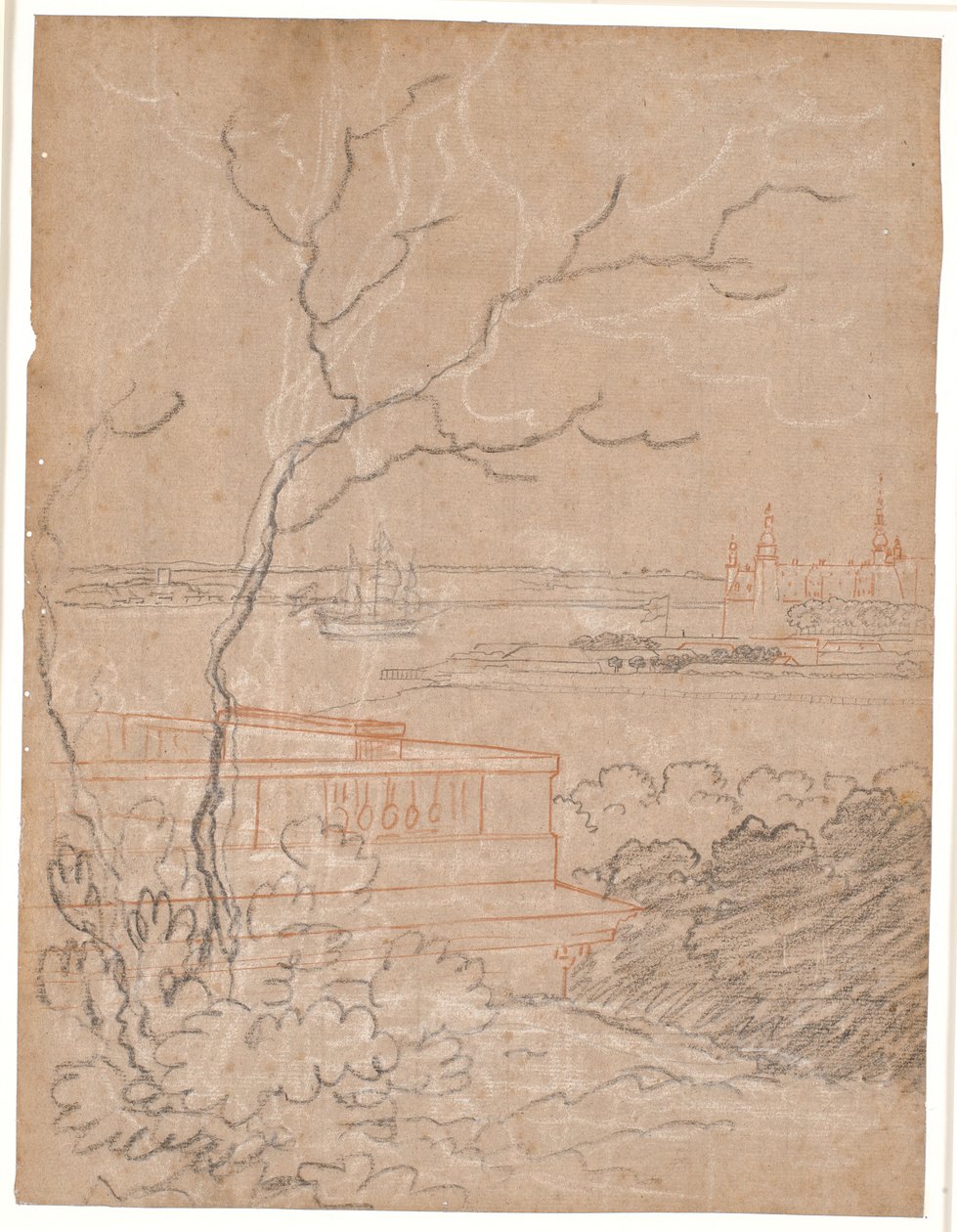 Vue de Marienlyst sur Kronborg - Jens Juel