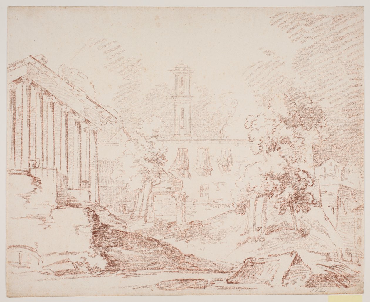 Prospectus italien avec temple et église - Jens Petersen Lund