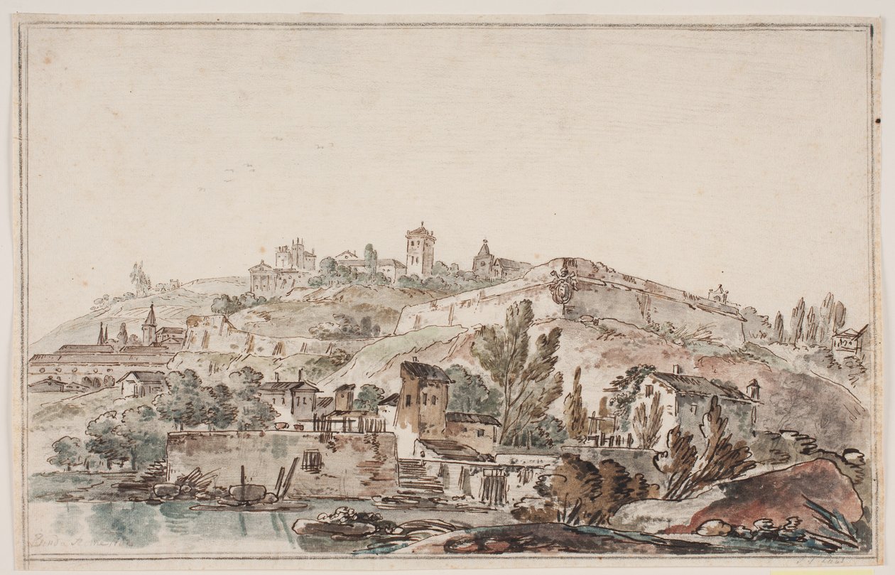 Vue romaine avec muraille et églises - Jens Petersen Lund