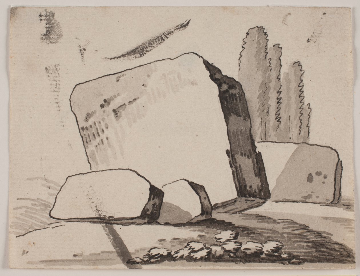 Fragments de ruines et cyprès - Jens Petersen Lund