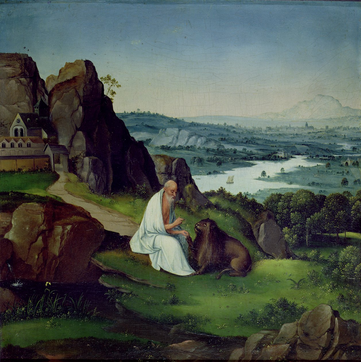 Saint Jérôme dans un paysage (huile sur panneau) - Joachim (style of) Patenier or Patinir