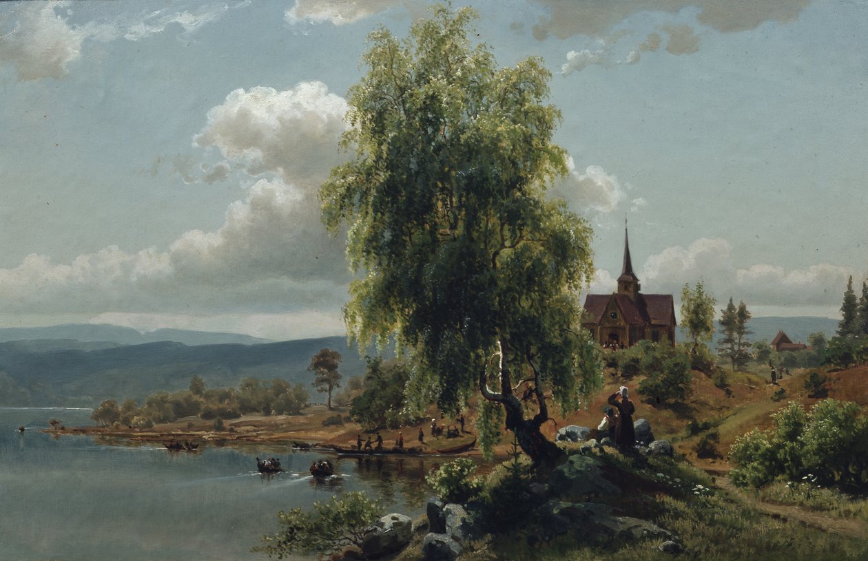 Église sur le fjord - Joachim Frich