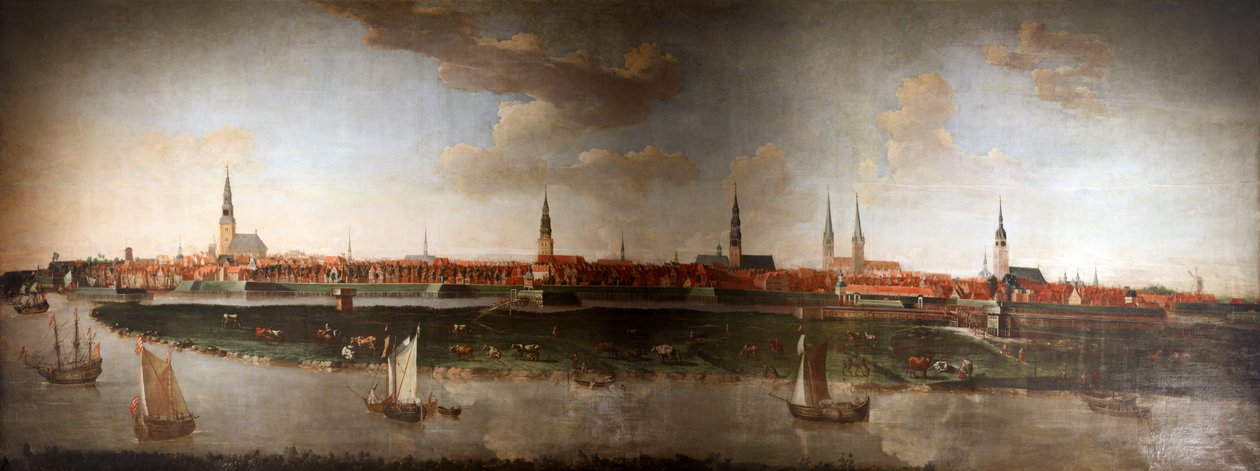 French : Vue de la ville de Hambourg en 1861 - Joachim Luhn