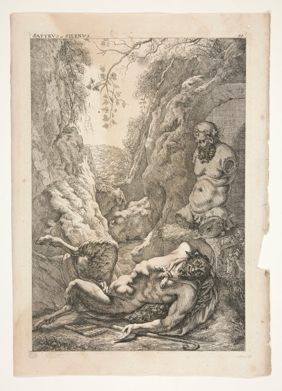 Satyre et Silenos, de Sculpturae Veteris Admirata - Joachim von Sandrart