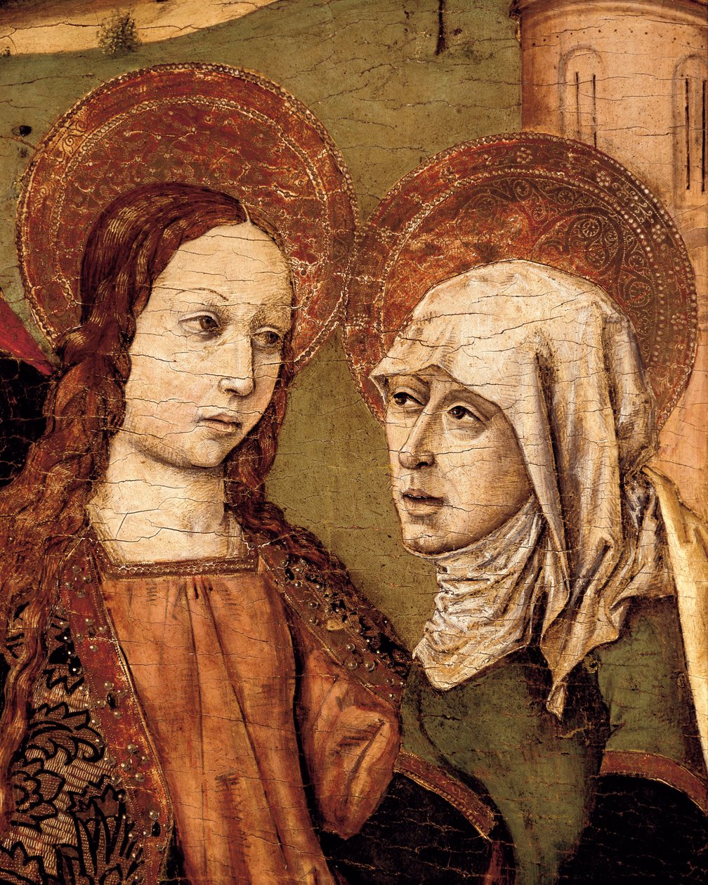 Retable de la Visitation, La Vierge rencontre Élisabeth, détail, c. 1488-1516 (détail) - Joan Barcelo